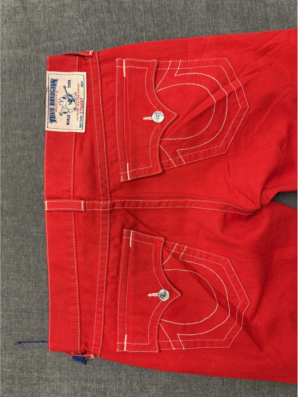 True Religion Red Straight Leg Jeans Size 36